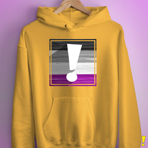 Asexual Pride Flag Exclamation Point Hoodie - Mustard
